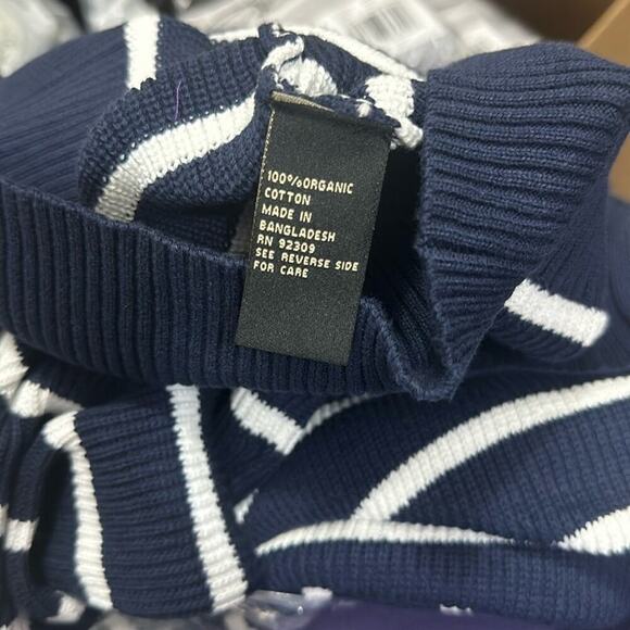 DG2 by Diane Gilman Striped Organic Cotton Collared Pullover Sweater NWT 3X - Picture 3 of 4